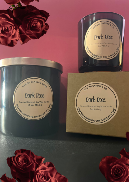 Dark Rose 10oz & 3oz Candle (Coconut Soy Wax)