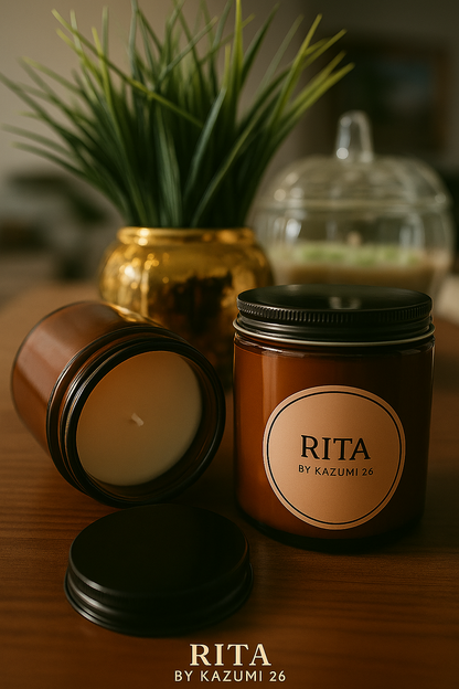 Rita 7oz & 3oz Candle (Coconut Soy Wax) (Personalized)*
