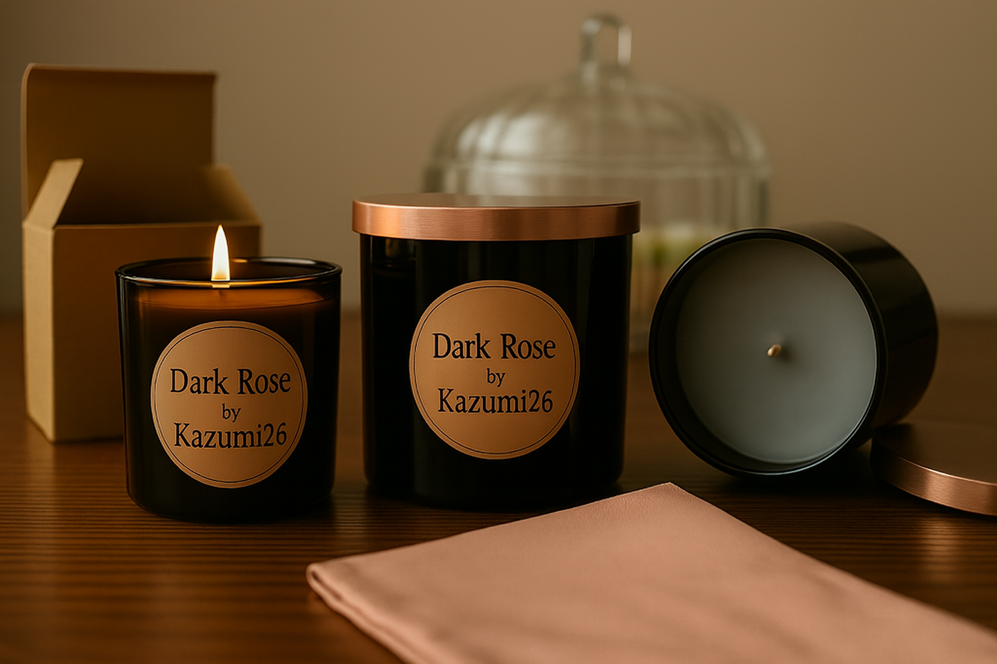 Dark Rose - Clean Coconut-Soy Blend - Clean Burn, Lasts 30+ hrs