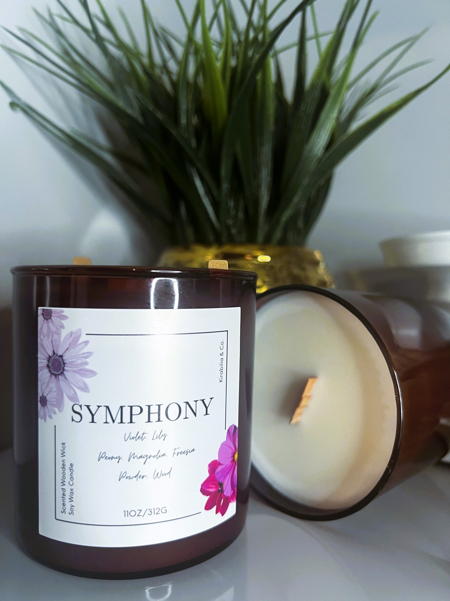 Symphony 11oz Wooden Wick Candle (Natural Soy Wax)
